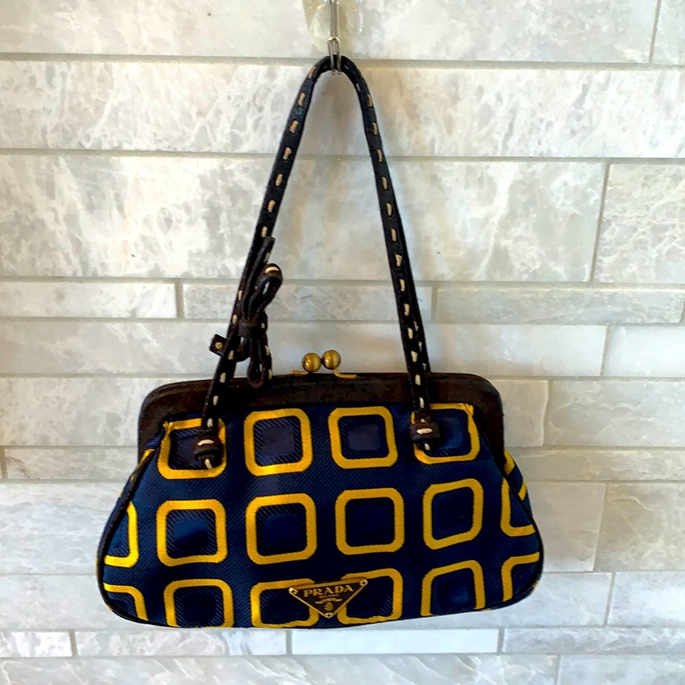 Prada Jaquard Carrie’ Frame Purse